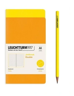 Jottbook (A6), 59 numbered pages, Dotted, 59 pages, Lemon   Rising Sun in a double pack