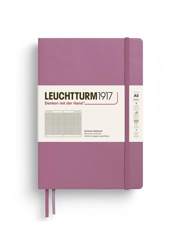 Notebook HC Medium (A5), 251 p, Squared, Dusty Rose image 1