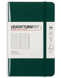 Address book, Pocket (A6), Hardcover, Forest Green