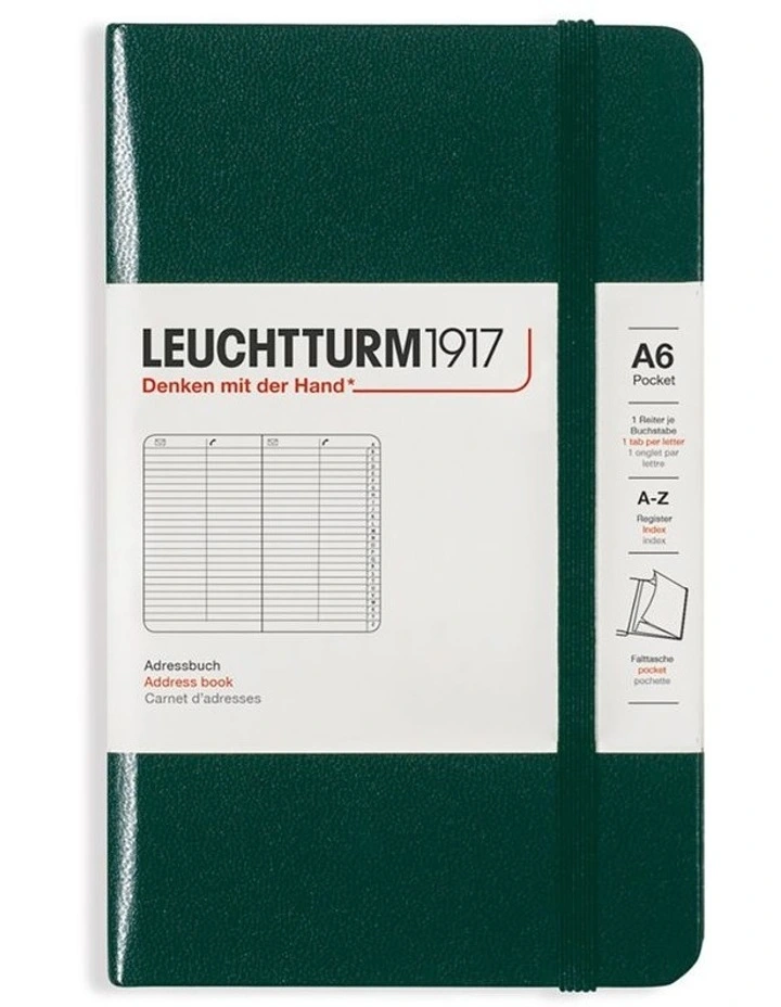 Address book, Pocket (A6), Hardcover, Forest Green image 1