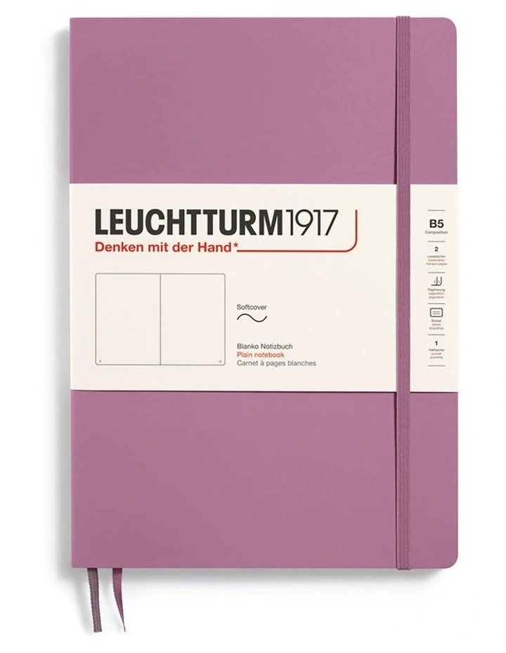 Notebook Composition (B5) plain, Softcover, 123 numbered pages, Dusty Rose image 2