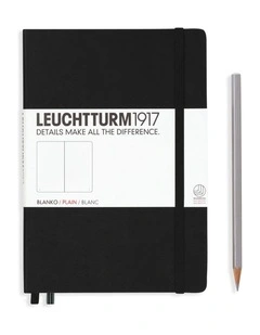 Notebook Medium (A5) Hardcover, 249 Numbered Pages, Plain, Black