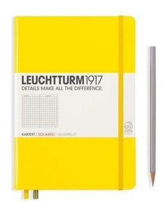 Notebook Medium (A5) Hardcover, 249 Numbered Pages, Squared, Lemon