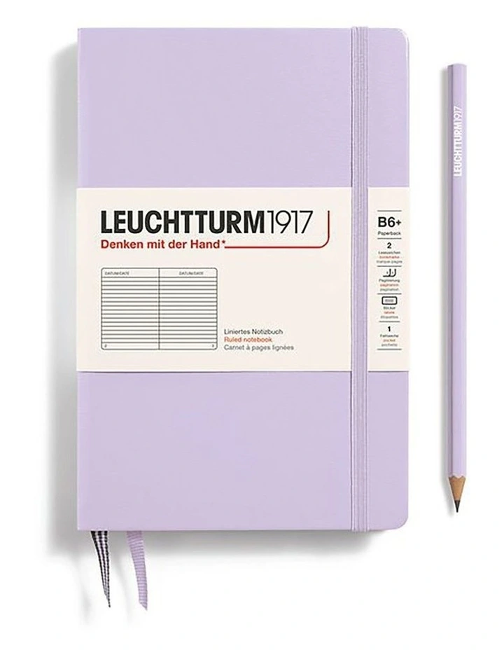 Notebook Paperback (B6 ), Hardcover, 219 numbered pages, Lilac, Ruled image 1