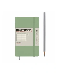 Notebook Softcover Pocket (A6), 123 pages, Ruled, Sage