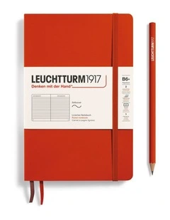 Notebook Softcover Paperback (B6 ), Ruled, 123 pages, Fox Red