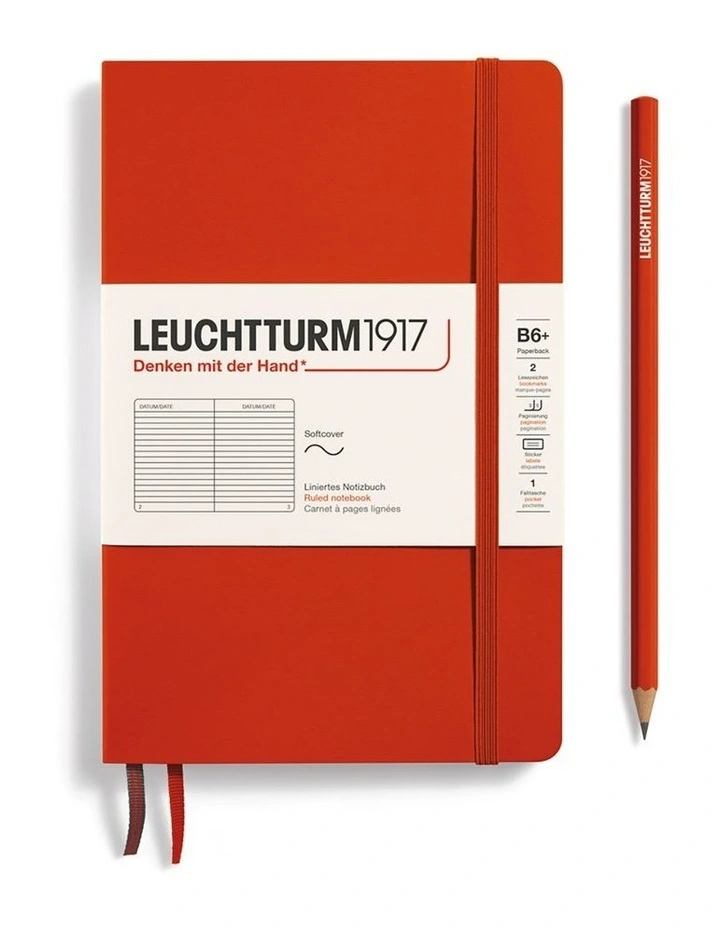 Notebook Softcover Paperback (B6 ), Ruled, 123 pages, Fox Red image 1