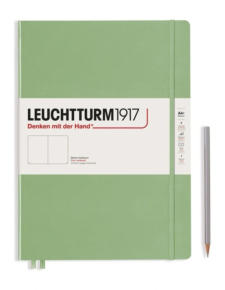Notebook Hardcover Master Slim (A4 ), 123 pages, Plain, Sage image 1