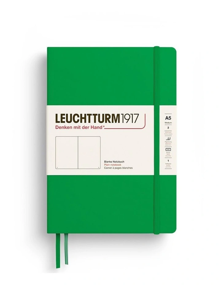 Notebook HC Medium (A5), 251 p, Plain, Spring Leaf image 1