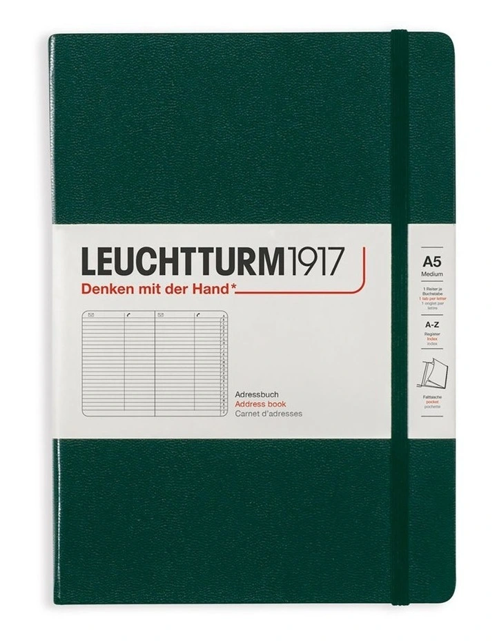 Address book, Medium (A5), Hardcover, Forest Green image 1