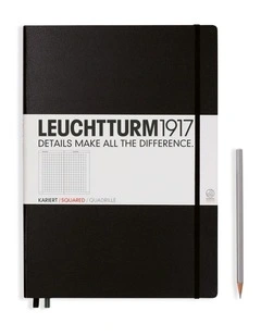 Notebook Master (A4 ) Hardcover, 235 Numbered Pages, Squared, Black
