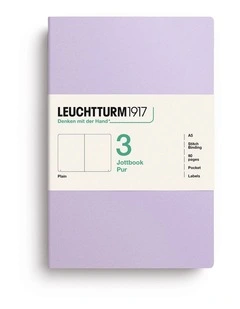 Jottbook pur (A5), 80 numbered pages, plain, Lilac, pack of 3