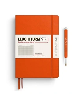 Notebook Medium (A5), Hardcover, 251 numbered pages, Pumpkin, squared