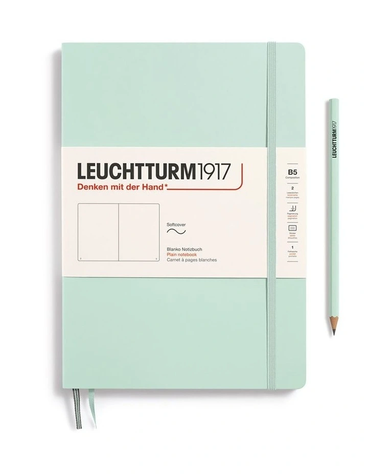 Notebook Softcover Composition (B5), Plain, 123 pages, Mint Green image 1
