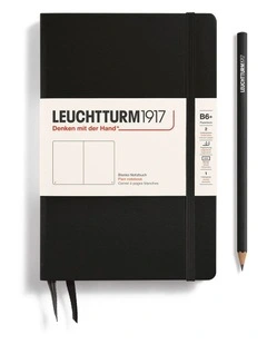 Notebook Paperback (B6 ), Hardcover, 219 numbered pages, Black, Plain