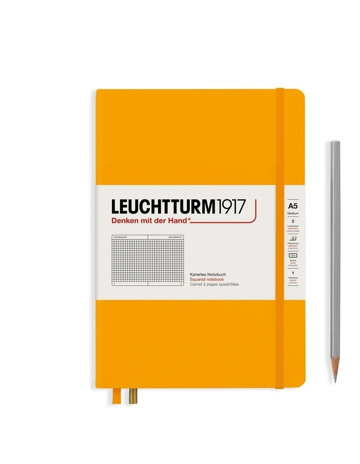 Notebook Hardcover Medium (A5), 251 pages, Squared, Rising Sun image 1