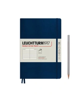 Notebook Medium (A5), Softcover, 123 numbered pages, Navy, Ruled