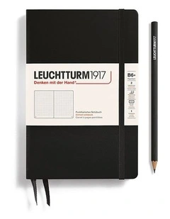 Notebook Paperback (B6 ), Hardcover, 219 numbered pages, Black, Dotted