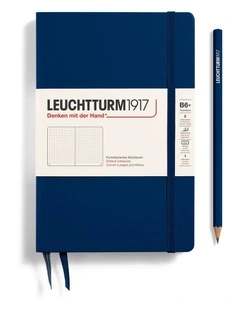 Notebook Hardcover Paperback (B6 ), Dotted, 123 pages, Navy