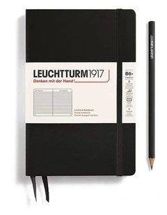 Notebook Paperback (B6 ), Hardcover, 219 numbered pages, Black, Ruled