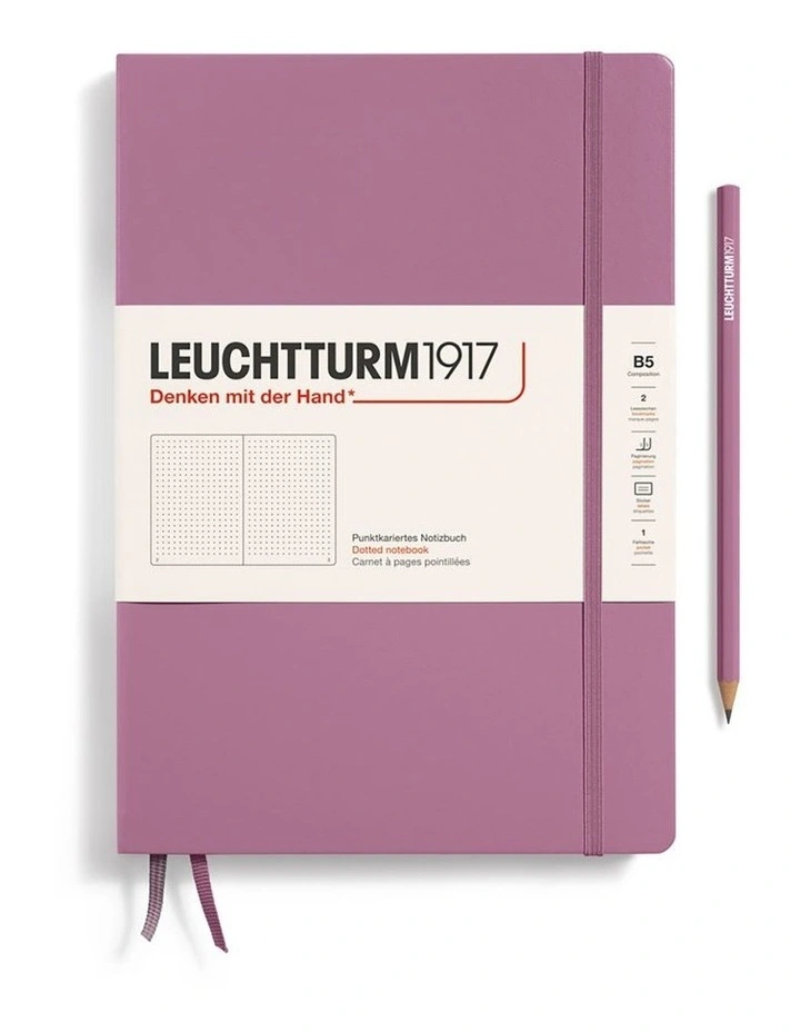 Notebook Composition (B5), Hardcover, 219 numbered pages, Dusty Rose, dotted image 1