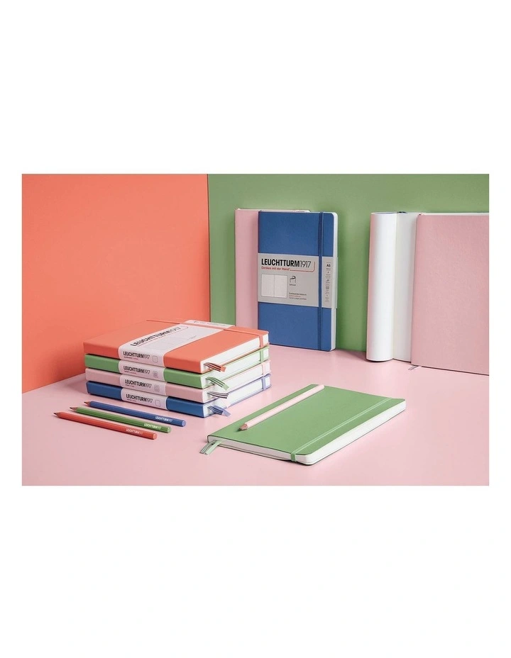 Notebook Medium (A5) Squared, Hardcover, 251 Numbered Pages, Muted Colours - Sage image 3