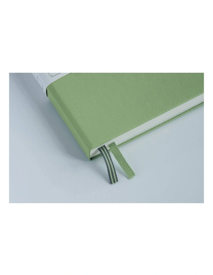 Notebook Medium (A5) Squared, Hardcover, 251 Numbered Pages, Muted Colours - Sage image 4