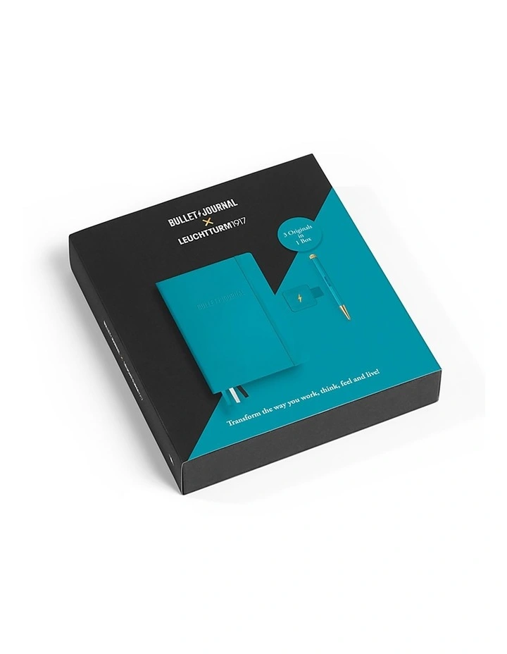Bullet Journal Turquoise25 Collectors Set - 1x Bullet Journal A5, 1x Twist Pen, 1x Pen Loop image 1