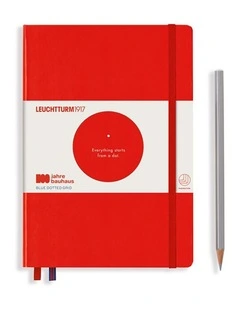 Notebook Medium (A5), Hardcover, 251 Numbered Pages, Dotted, Bauhaus Red