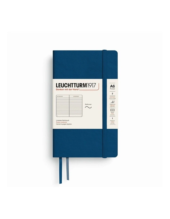 Notebook Softcover Pocket (A6), Ruled, 123 pages, Indigo image 1