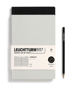 Jottbook (A5) Light Grey and Black, Ruled, double pack
