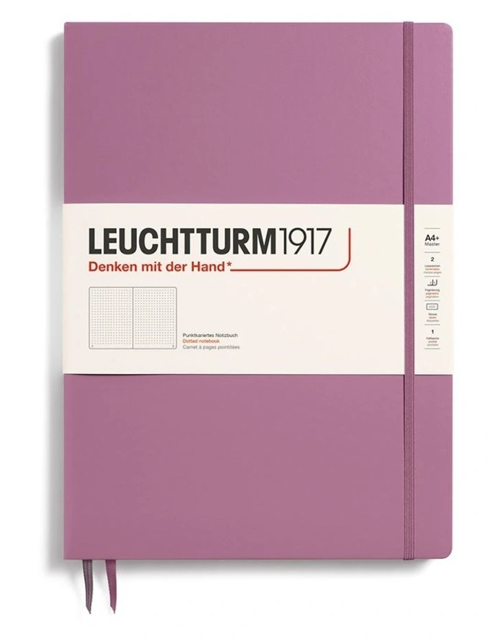 Notebook Master Slim (A4 ) Hardcover, 123 Numbered pages, dotted, Dusty Rose image 2
