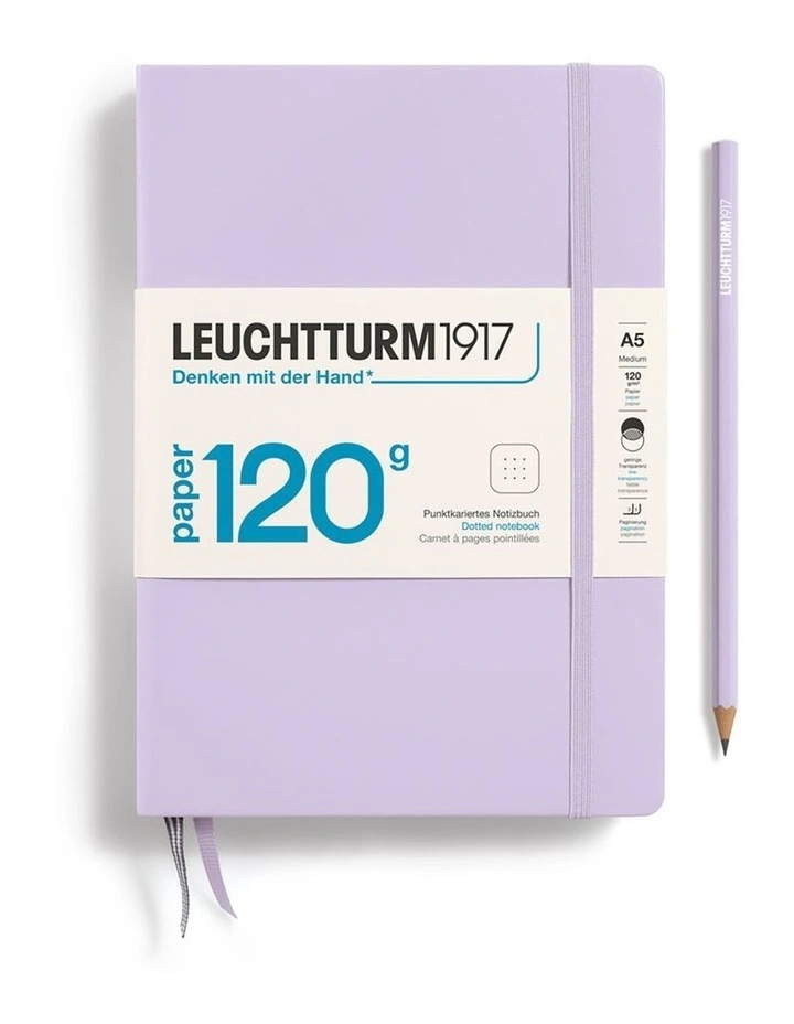 Notebook Hardcover Medium (A5), 120g Edition, Dotted, 203 pages, Lilac image 1