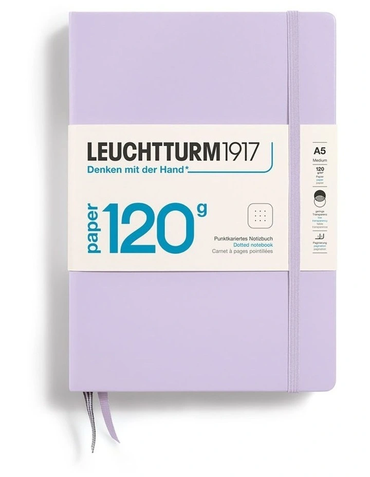 Notebook Hardcover Medium (A5), 120g Edition, Dotted, 203 pages, Lilac image 2
