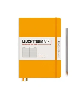Notebook Medium (A5), Hardcover, 251 numbered pages, Rising Sun, ruled