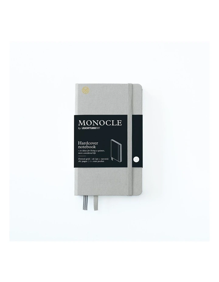 Notebook A6 Monocle, hardcover, 192 numbered pages, Light Grey, Dotted image 1