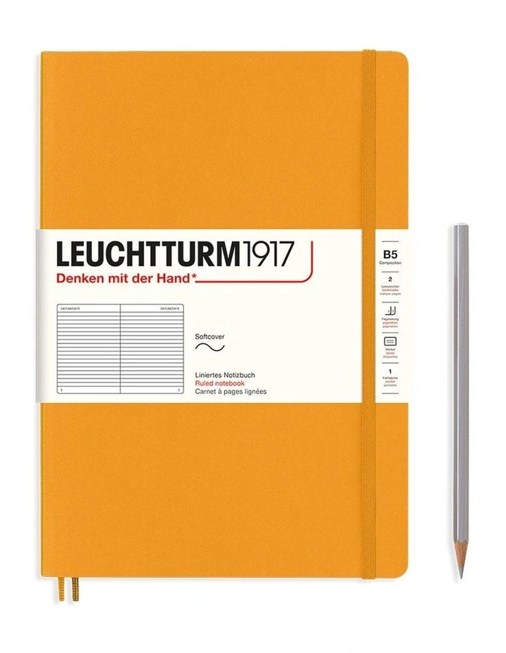 Notebook Composition (B5) Ruled, Softcover, 123 Numbered pages, Rising Sun image 1