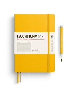 Notebook Medium (A5), Hardcover, 251 numbered pages, Sunflower, ruled