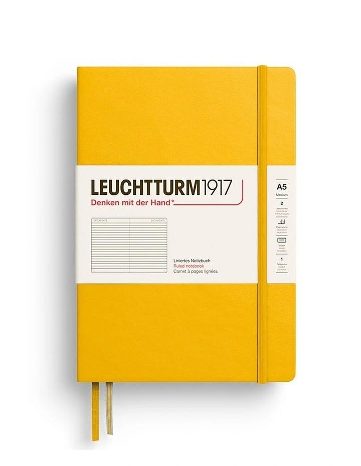 Notebook Medium (A5), Hardcover, 251 numbered pages, Sunflower, ruled image 2