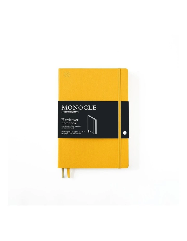 Notebook B5 Monocle, hardcover, 192 numbered pages, Yellow, Dotted image 1