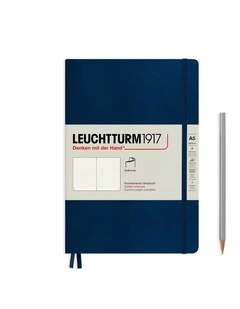 Notebook Medium (A5), Softcover, 123 numbered pages, Navy, Dotted