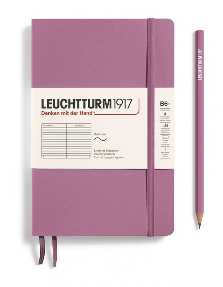 Notebook Softcover Paperback (B6 ), 123 pages, ruled, Dusty Rose image 1