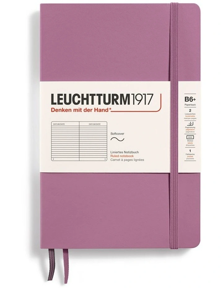 Notebook Softcover Paperback (B6 ), 123 pages, ruled, Dusty Rose image 2
