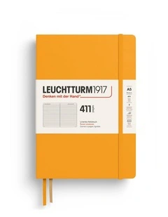 Notebook Medium (A5) Hardcover, 411 Numbered pages, Ruled, Rising Sun