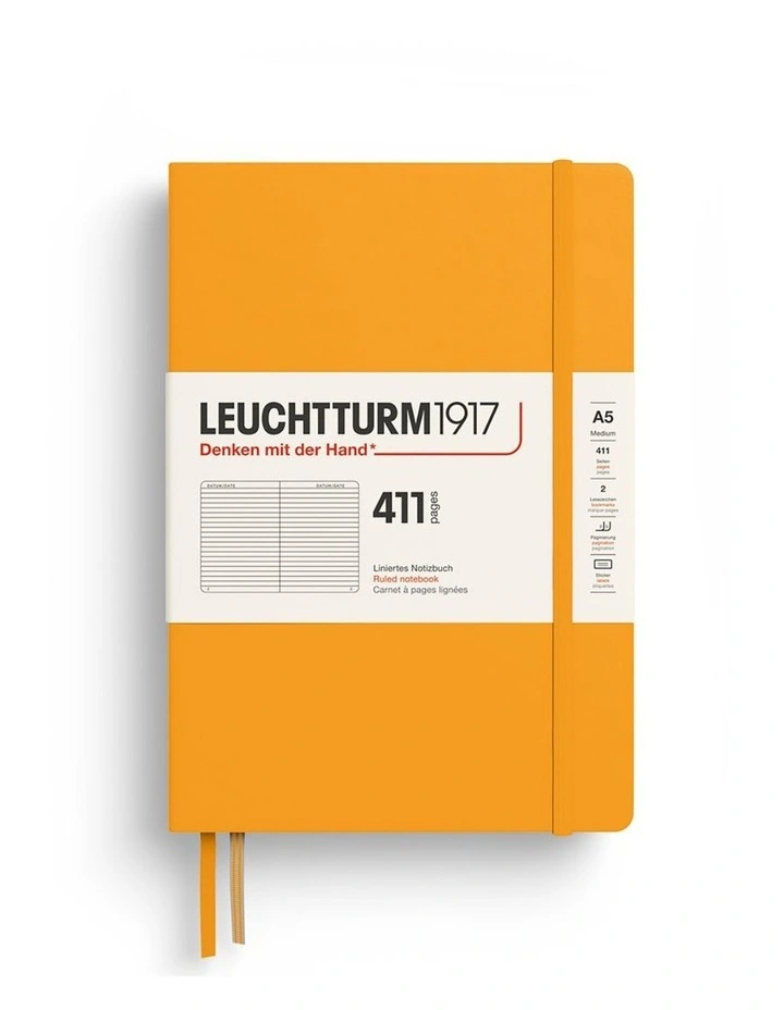 Notebook Medium (A5) Hardcover, 411 Numbered pages, Ruled, Rising Sun image 1