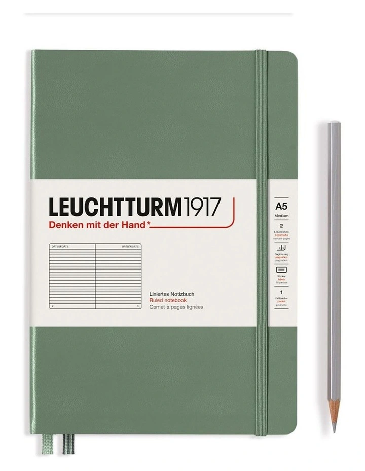 Notebook Hardcover Medium (A5), 251 pages, Ruled, Olive image 1