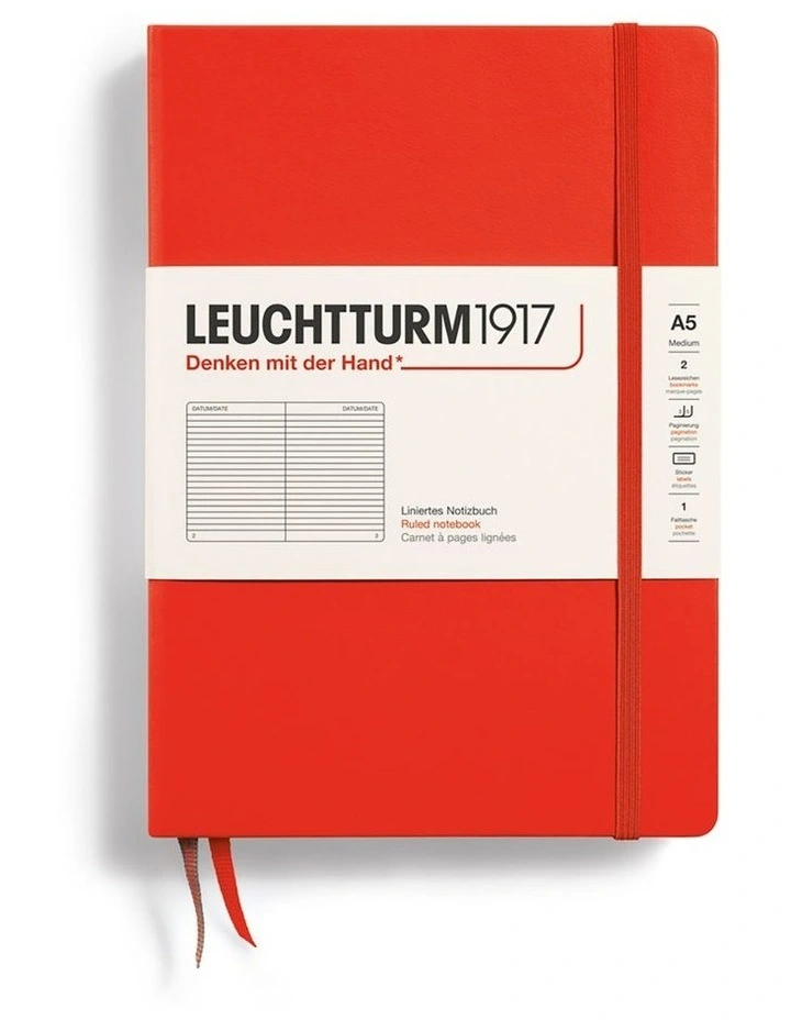 Notebook Hardcover Medium (A5), 251 Pages, Ruled Lobster image 1