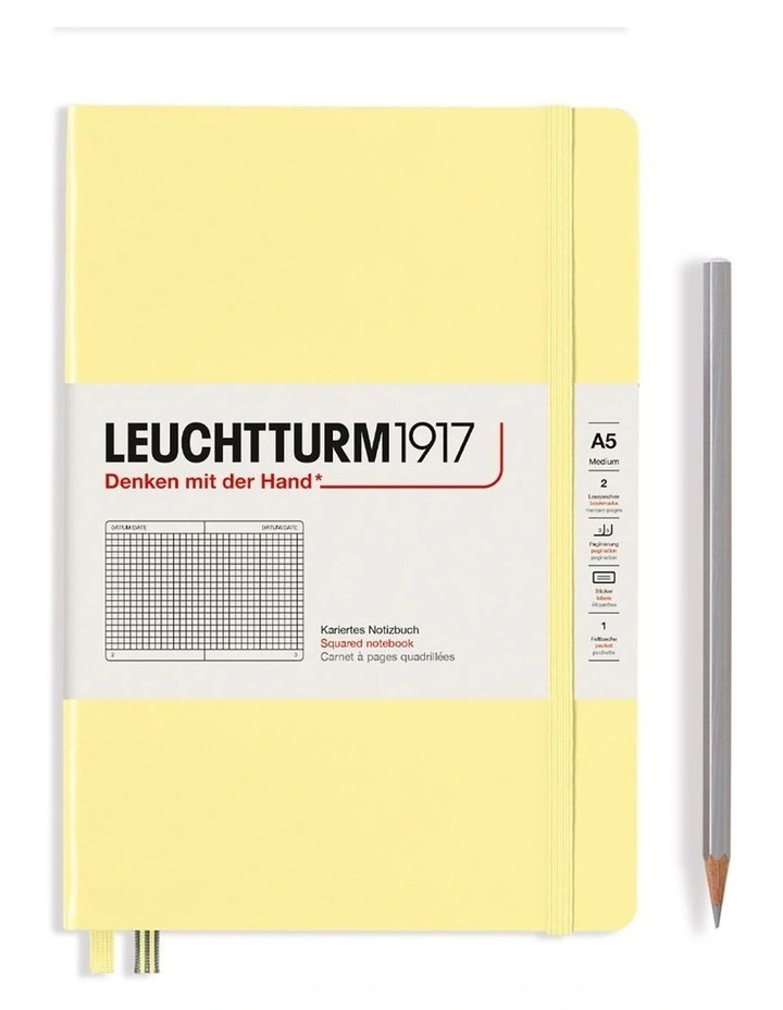 Notebook Hardcover Medium (A5), 251 pages, Squared, Vanilla image 1