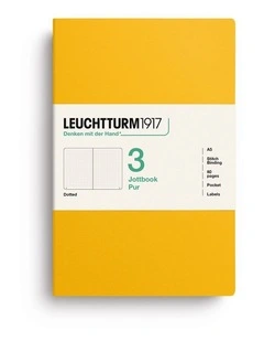 Jottbook pur (A5), 80 numbered pages, dotted, Sunflower, pack of 3