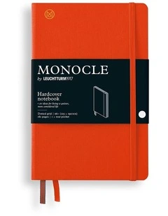 Monocle Paperback (B6 ), Hardcover 192 numbered pages, dotted Mandarin,